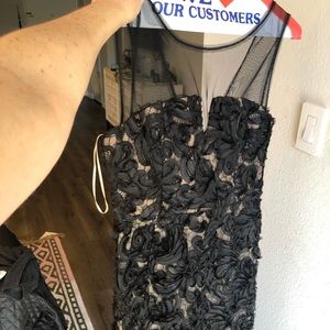 Beautiful mesh top sleeveless dress floral texture